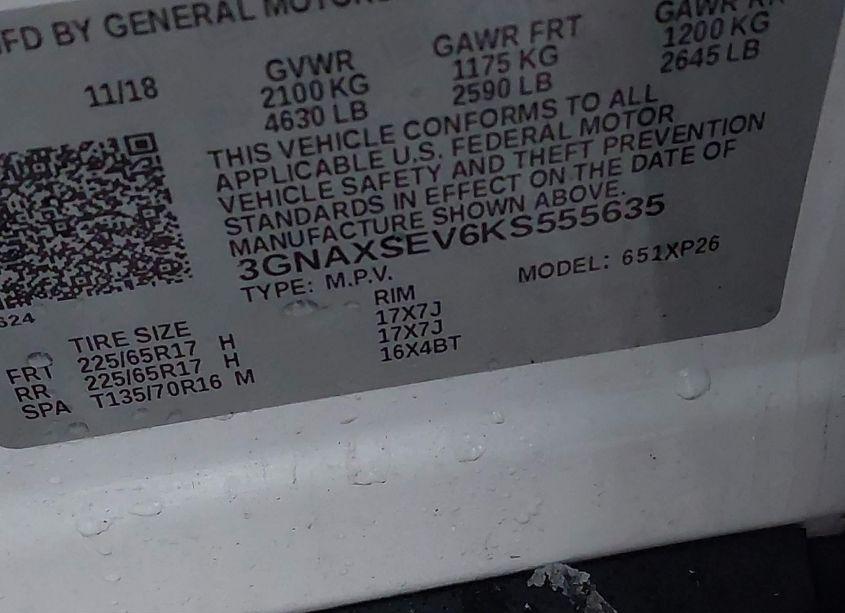 Photo 9 of 2019 Chevrolet Equinox LS (VIN 3GNAXSEV6KS555635)