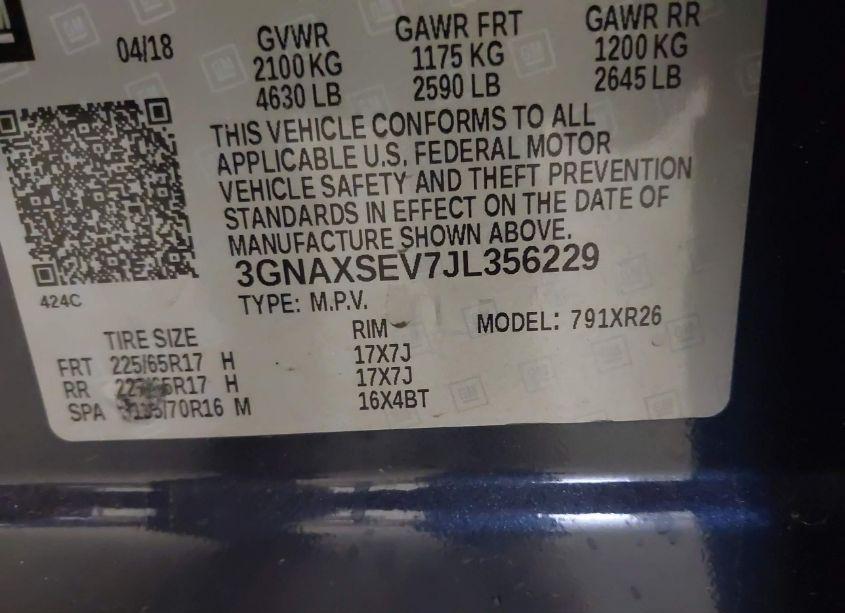 Photo 9 of 2018 Chevrolet Equinox LT (VIN 3GNAXSEV7JL356229)