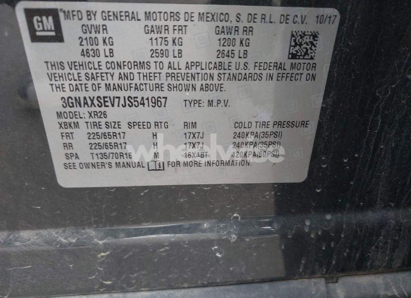 Photo 9 of 2018 Chevrolet Equinox LT (VIN 3GNAXSEV7JS541967)