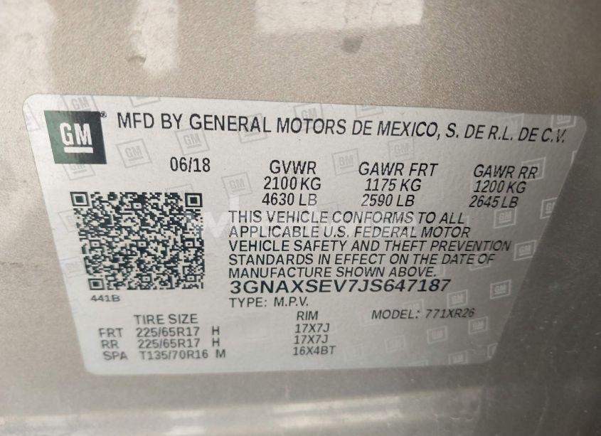 Photo 9 of 2018 Chevrolet Equinox LT (VIN 3GNAXSEV7JS647187)