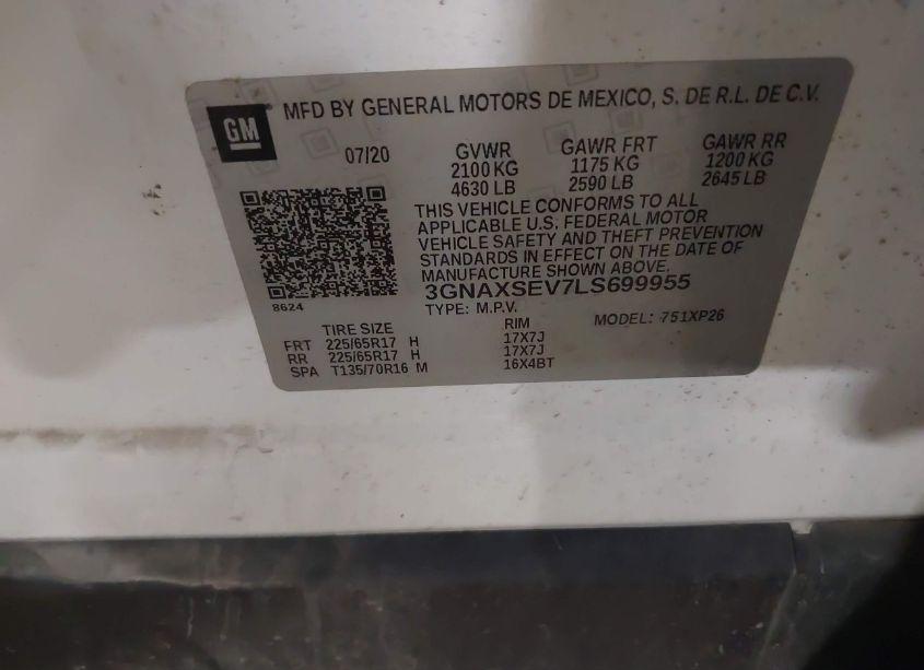 Photo 9 of 2020 Chevrolet Equinox AWD LS (VIN 3GNAXSEV7LS699955)