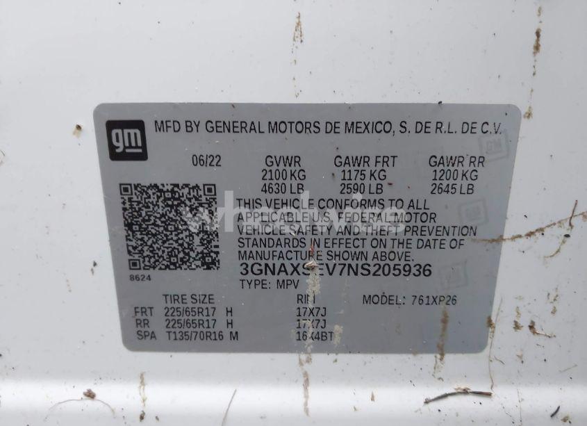 Photo 9 of 2022 Chevrolet Equinox AWD LS (VIN 3GNAXSEV7NS205936)