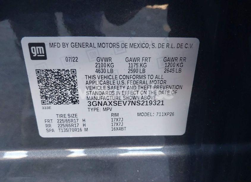 Photo 9 of 2022 Chevrolet Equinox AWD LS (VIN 3GNAXSEV7NS219321)