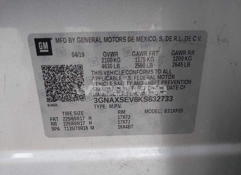 Photo 9 of 2019 Chevrolet Equinox LS (VIN 3GNAXSEV8KS632733)