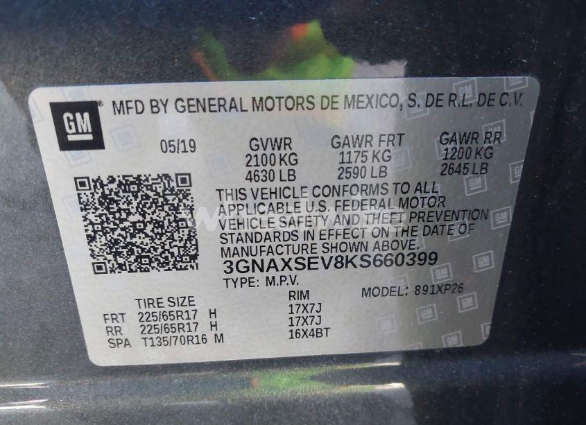 Photo 9 of 2019 Chevrolet Equinox LS (VIN 3GNAXSEV8KS660399)