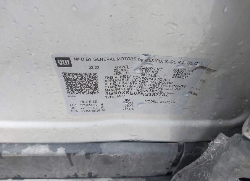 Photo 9 of 2022 Chevrolet Equinox AWD LS (VIN 3GNAXSEV8NS182781)