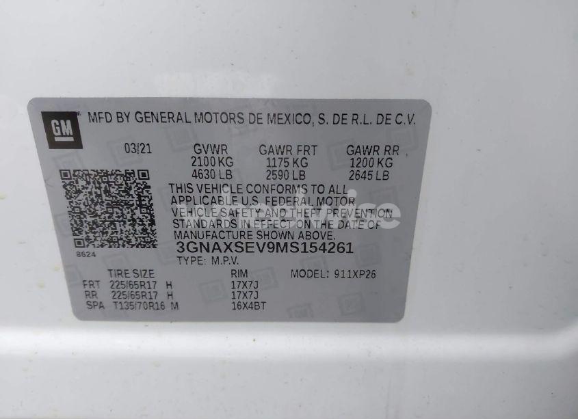 Photo 9 of 2021 Chevrolet Equinox AWD LS (VIN 3GNAXSEV9MS154261)