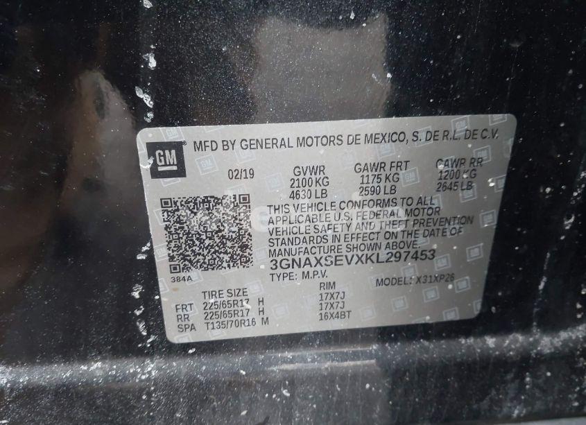 Photo 9 of 2019 Chevrolet Equinox LS (VIN 3GNAXSEVXKL297453)