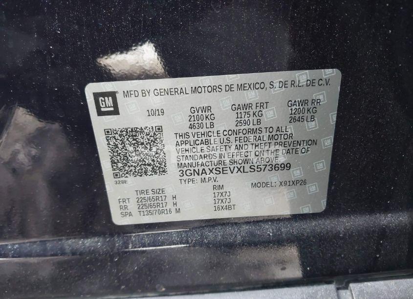 Photo 9 of 2020 Chevrolet Equinox AWD LS (VIN 3GNAXSEVXLS573699)