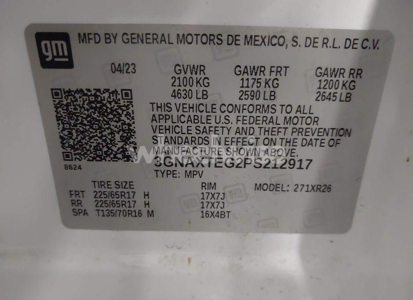 Photo 9 of 2023 Chevrolet Equinox AWD 2FL (VIN 3GNAXTEG2PS212917)