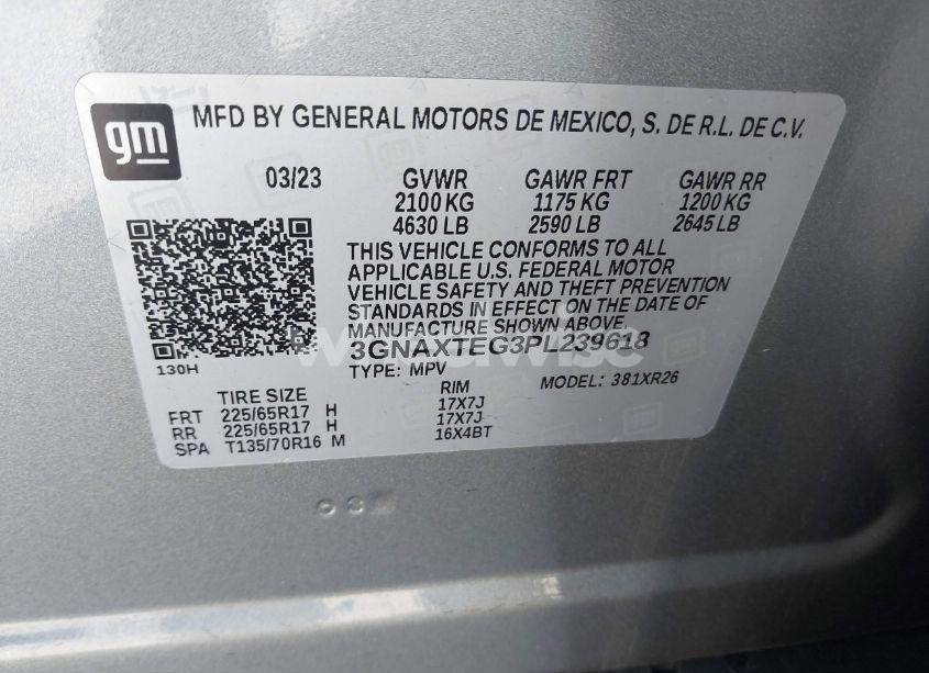 Photo 9 of 2023 Chevrolet Equinox AWD 2FL (VIN 3GNAXTEG3PL239618)