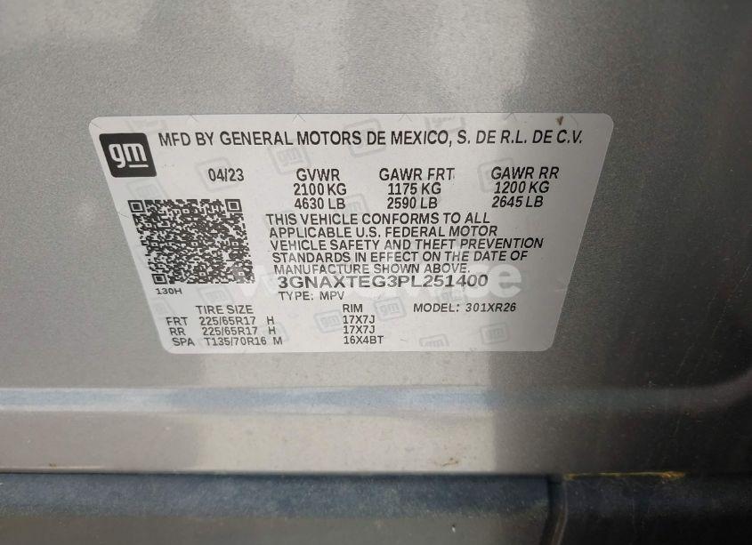 Photo 9 of 2023 Chevrolet Equinox AWD 2FL (VIN 3GNAXTEG3PL251400)