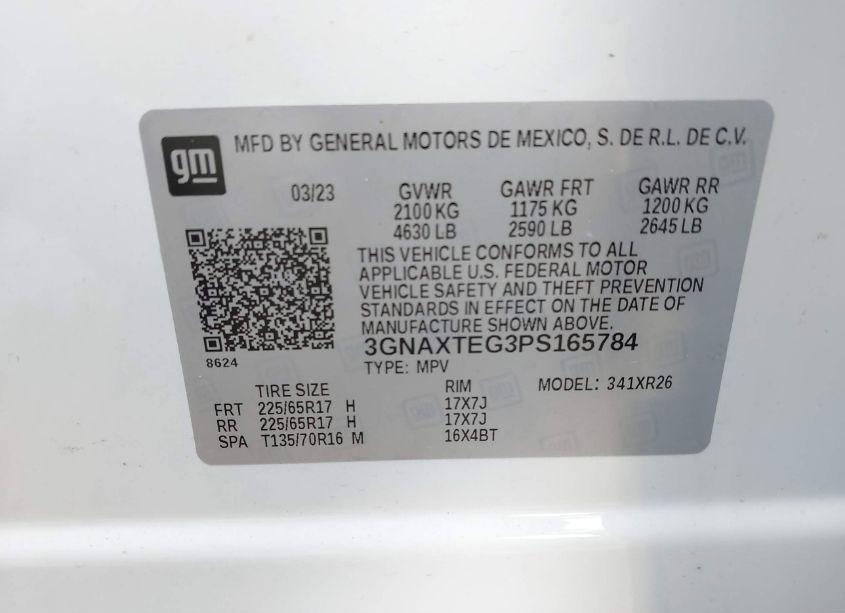 Photo 9 of 2023 Chevrolet Equinox AWD 2FL (VIN 3GNAXTEG3PS165784)