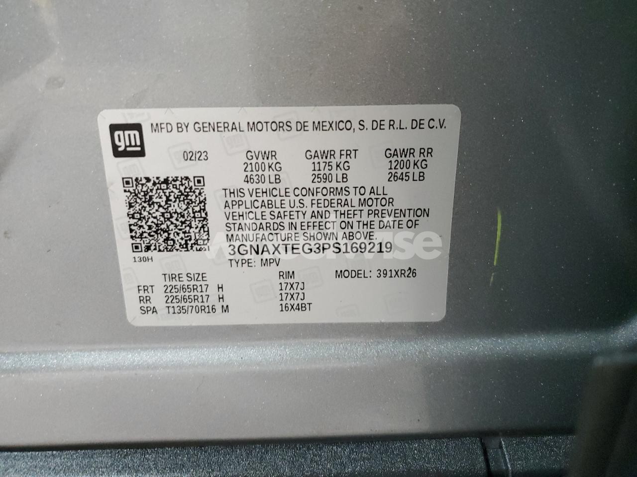 Photo 14 of 2023 CHEVROLET EQUINOX LT (VIN 3GNAXTEG3PS169219)