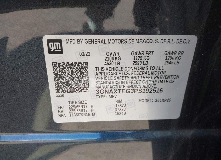 Photo 9 of 2023 Chevrolet Equinox AWD 2FL (VIN 3GNAXTEG3PS192516)