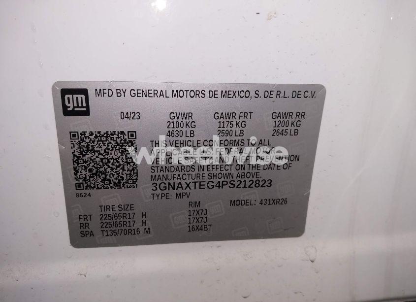 Photo 9 of 2023 Chevrolet Equinox AWD 2FL (VIN 3GNAXTEG4PS212823)