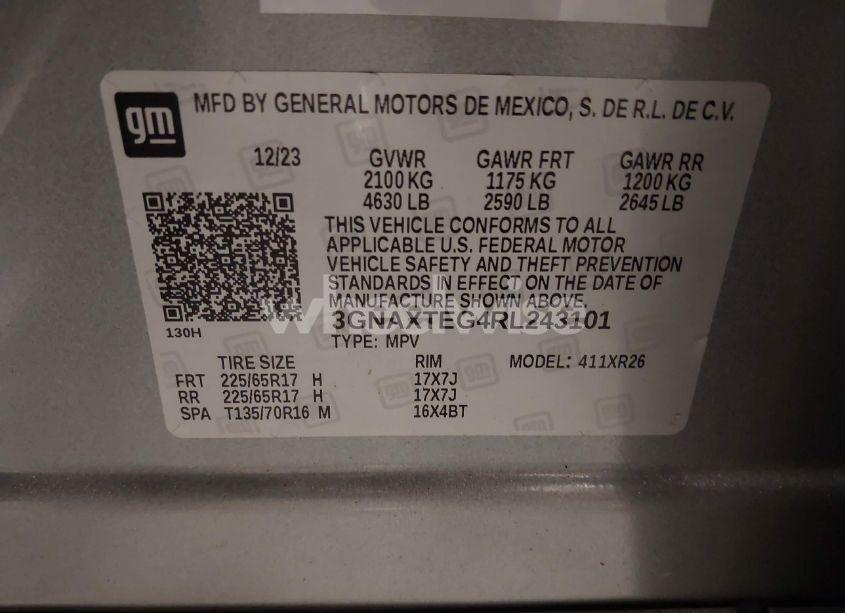 Photo 9 of 2024 Chevrolet Equinox AWD 2FL (VIN 3GNAXTEG4RL243101)