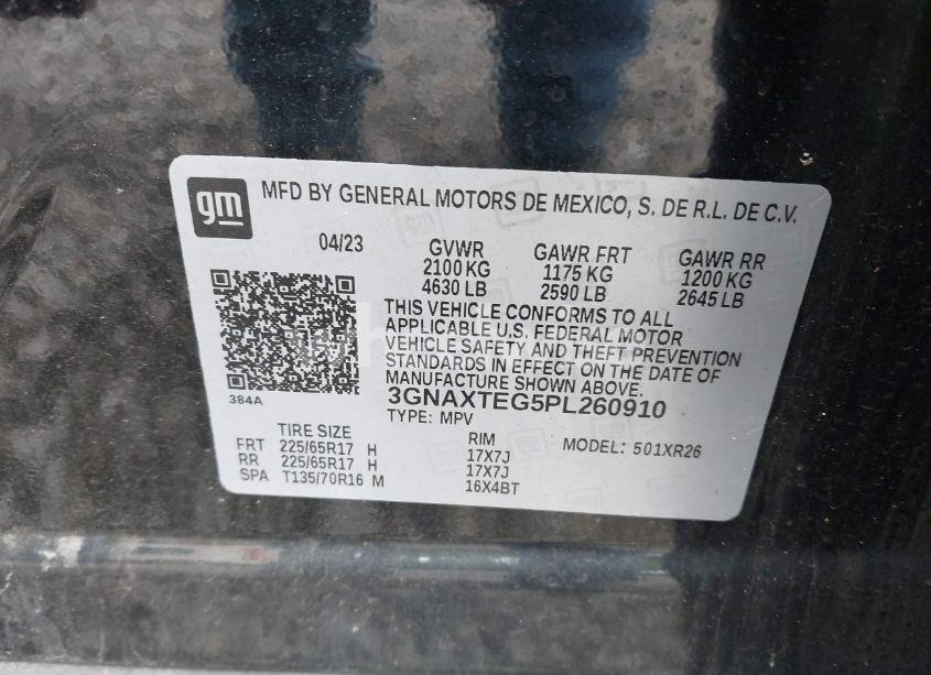 Photo 9 of 2023 Chevrolet Equinox AWD 2FL (VIN 3GNAXTEG5PL260910)