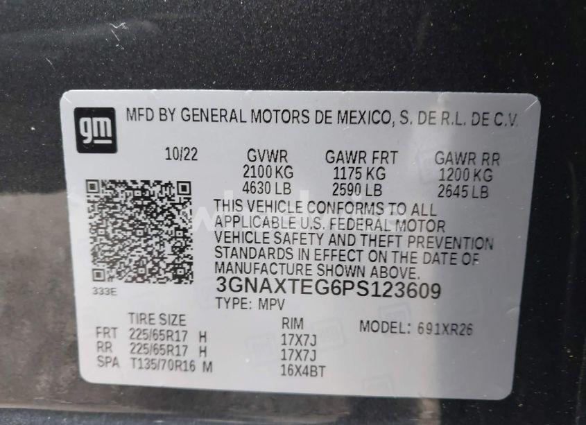 Photo 9 of 2023 Chevrolet Equinox AWD 2FL (VIN 3GNAXTEG6PS123609)