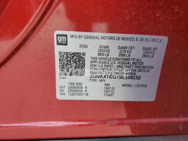 Photo 8 of 2025 CHEVROLET EQUINOX RS (VIN 3GNAXTEG7SL108152)