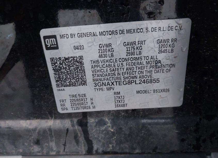 Photo 9 of 2023 Chevrolet Equinox AWD 2FL (VIN 3GNAXTEG8PL246855)