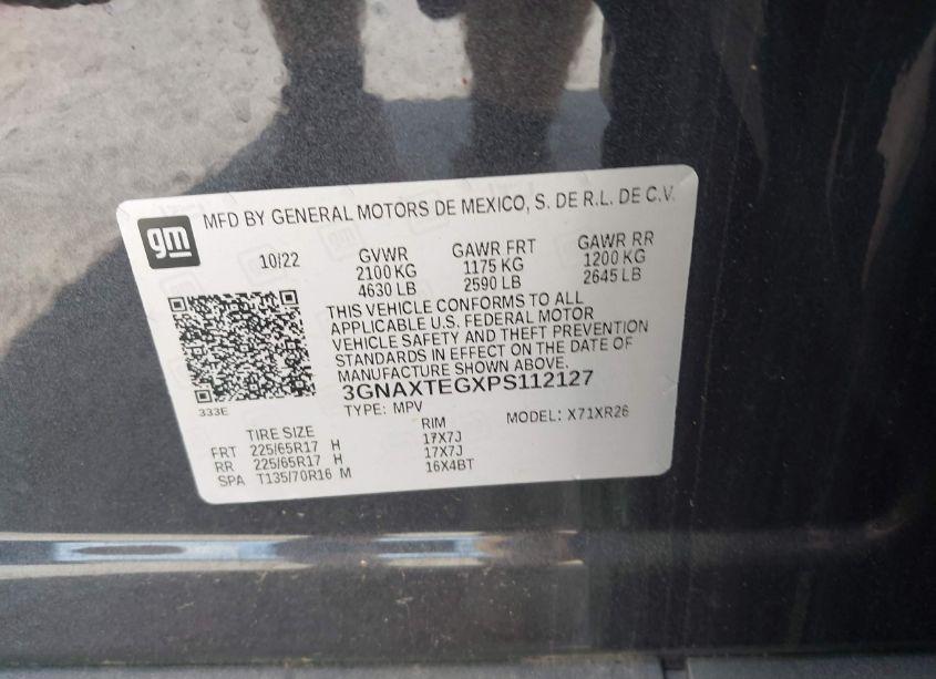 Photo 9 of 2023 Chevrolet Equinox AWD 2FL (VIN 3GNAXTEGXPS112127)