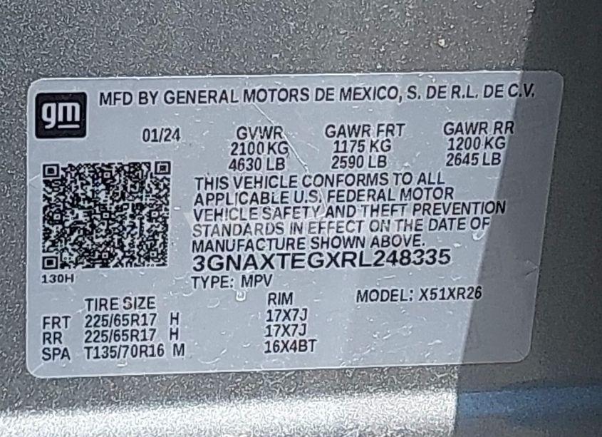 Photo 9 of 2024 Chevrolet Equinox AWD 2FL (VIN 3GNAXTEGXRL248335)