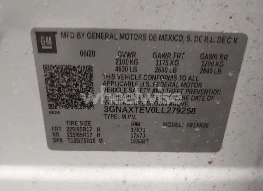 Photo 9 of 2020 Chevrolet Equinox AWD 2FL (VIN 3GNAXTEV0LL279258)