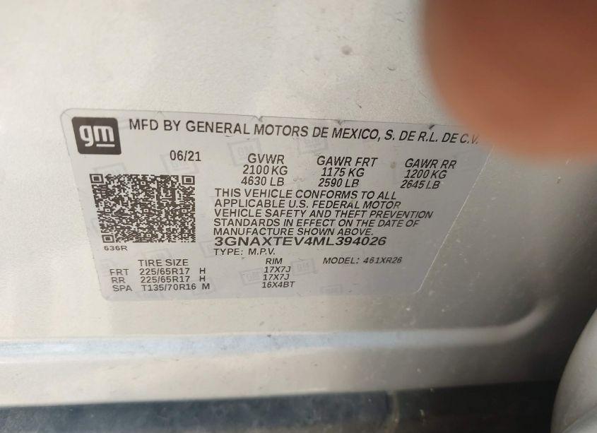 Photo 9 of 2021 Chevrolet Equinox AWD 2FL (VIN 3GNAXTEV4ML394026)