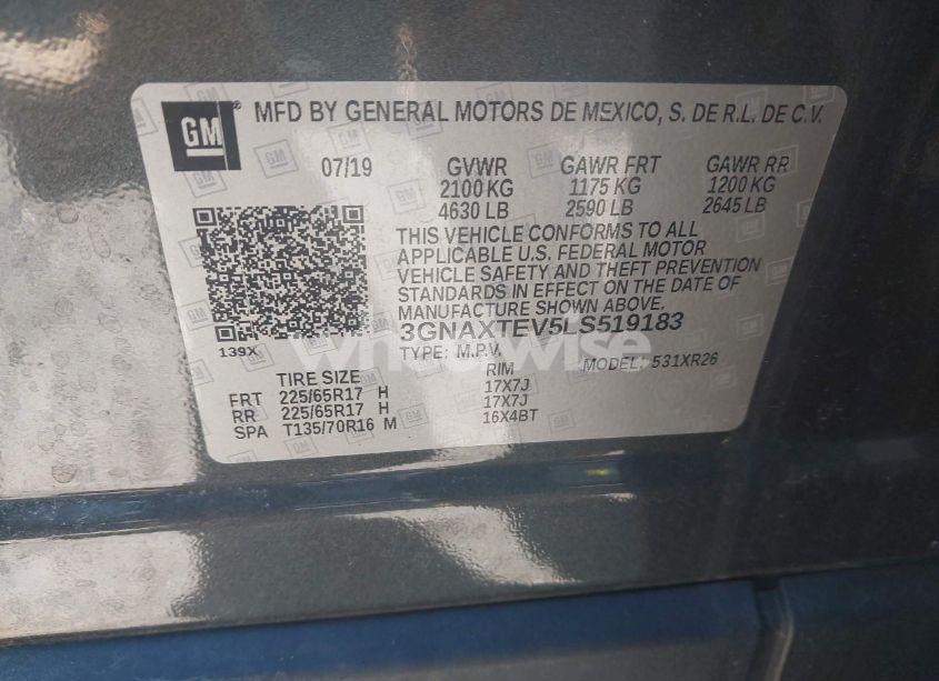 Photo 9 of 2020 Chevrolet Equinox AWD 2FL (VIN 3GNAXTEV5LS519183)