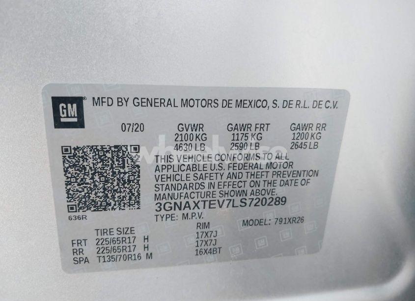 Photo 9 of 2020 Chevrolet Equinox AWD 2FL (VIN 3GNAXTEV7LS720289)