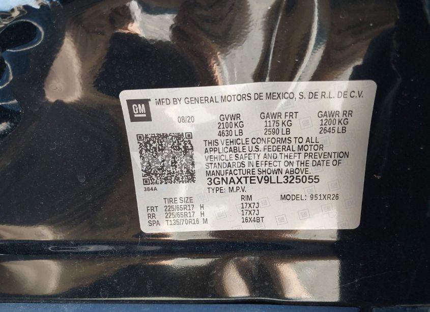 Photo 9 of 2020 Chevrolet Equinox AWD 2FL (VIN 3GNAXTEV9LL325055)