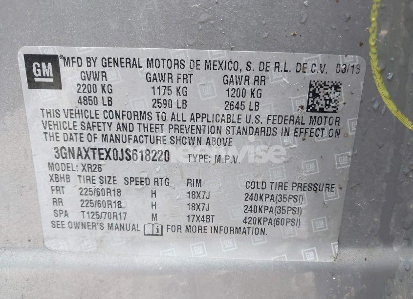 Photo 9 of 2018 Chevrolet Equinox LT (VIN 3GNAXTEX0JS618220)