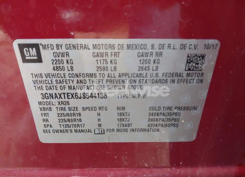 Photo 9 of 2018 Chevrolet Equinox LT (VIN 3GNAXTEX6JS544138)