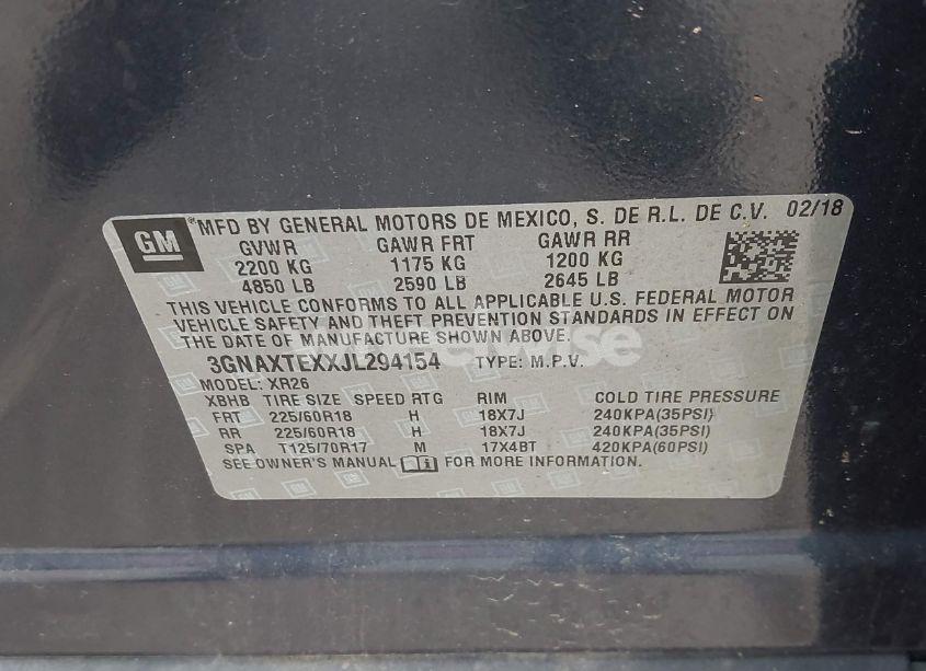 Photo 9 of 2018 Chevrolet Equinox LT (VIN 3GNAXTEXXJL294154)