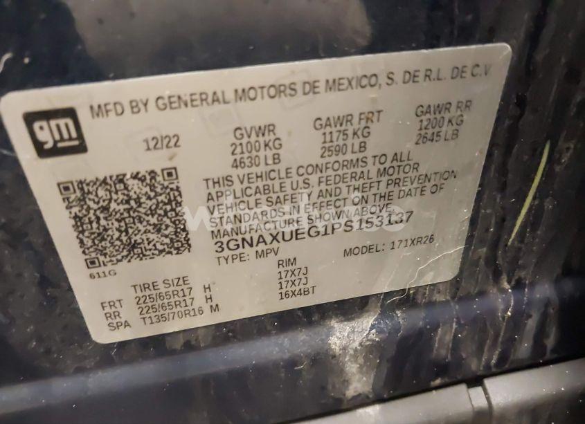 Photo 9 of 2023 Chevrolet Equinox AWD LT (VIN 3GNAXUEG1PS153137)