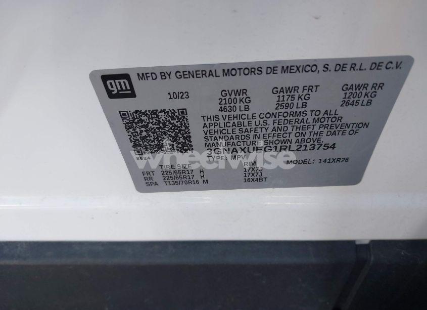 Photo 9 of 2024 Chevrolet Equinox AWD LT (VIN 3GNAXUEG1RL213754)