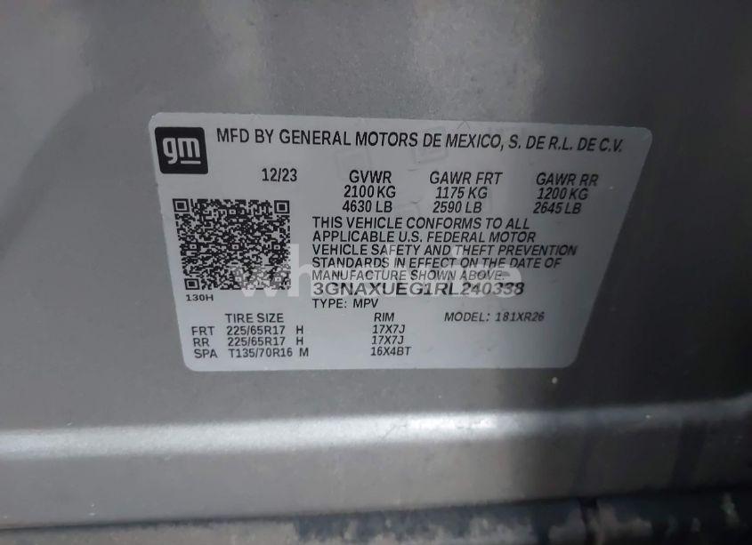 Photo 9 of 2024 Chevrolet Equinox AWD LT (VIN 3GNAXUEG1RL240338)