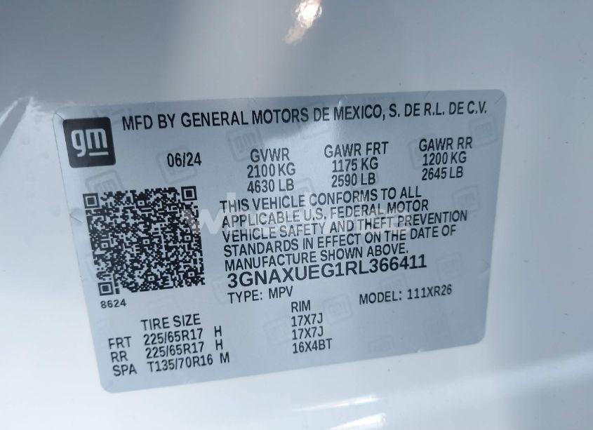 Photo 9 of 2024 Chevrolet Equinox AWD LT (VIN 3GNAXUEG1RL366411)