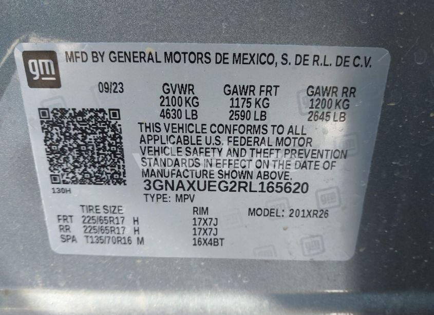 Photo 9 of 2024 Chevrolet Equinox AWD LT (VIN 3GNAXUEG2RL165620)