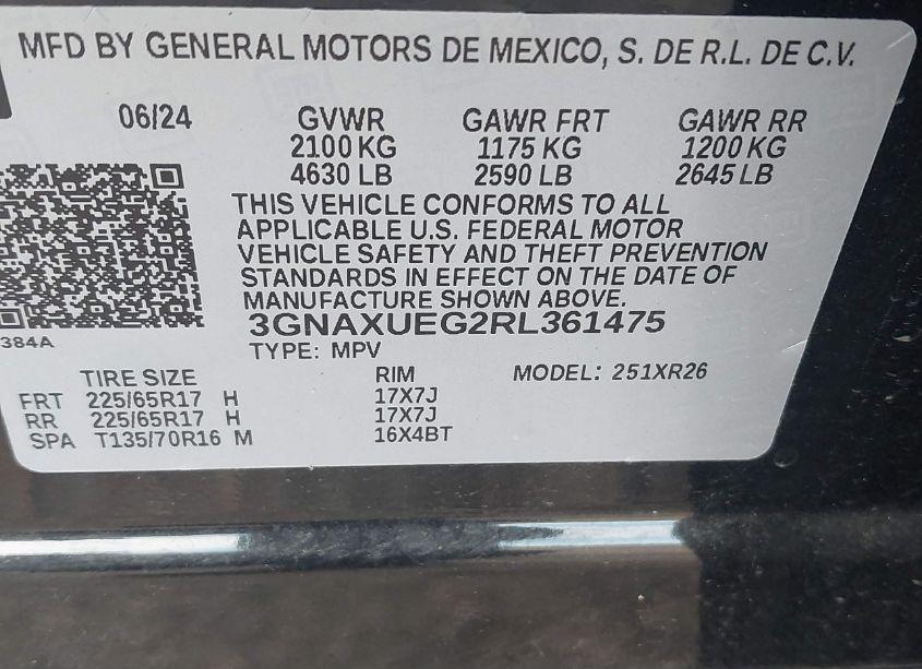 Photo 9 of 2024 Chevrolet Equinox AWD LT (VIN 3GNAXUEG2RL361475)