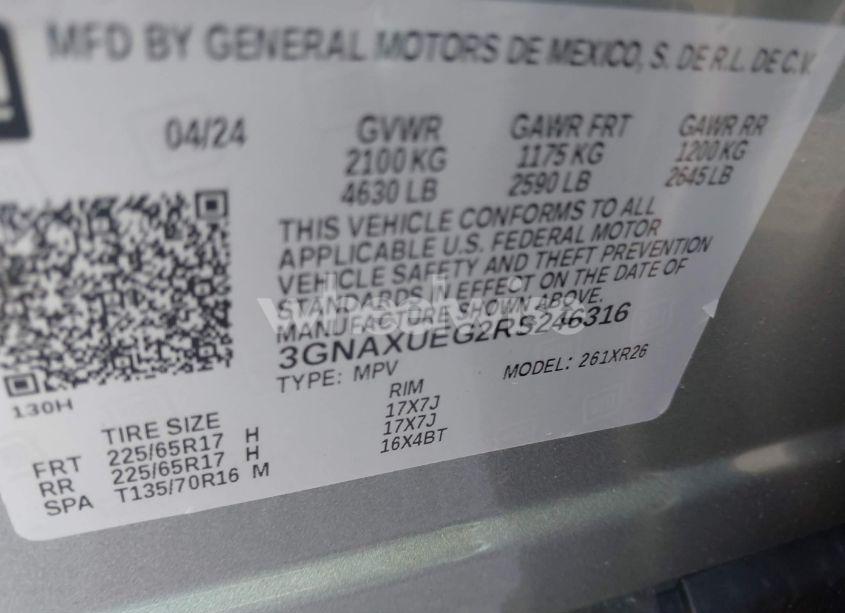 Photo 9 of 2024 Chevrolet Equinox AWD LT (VIN 3GNAXUEG2RS246316)