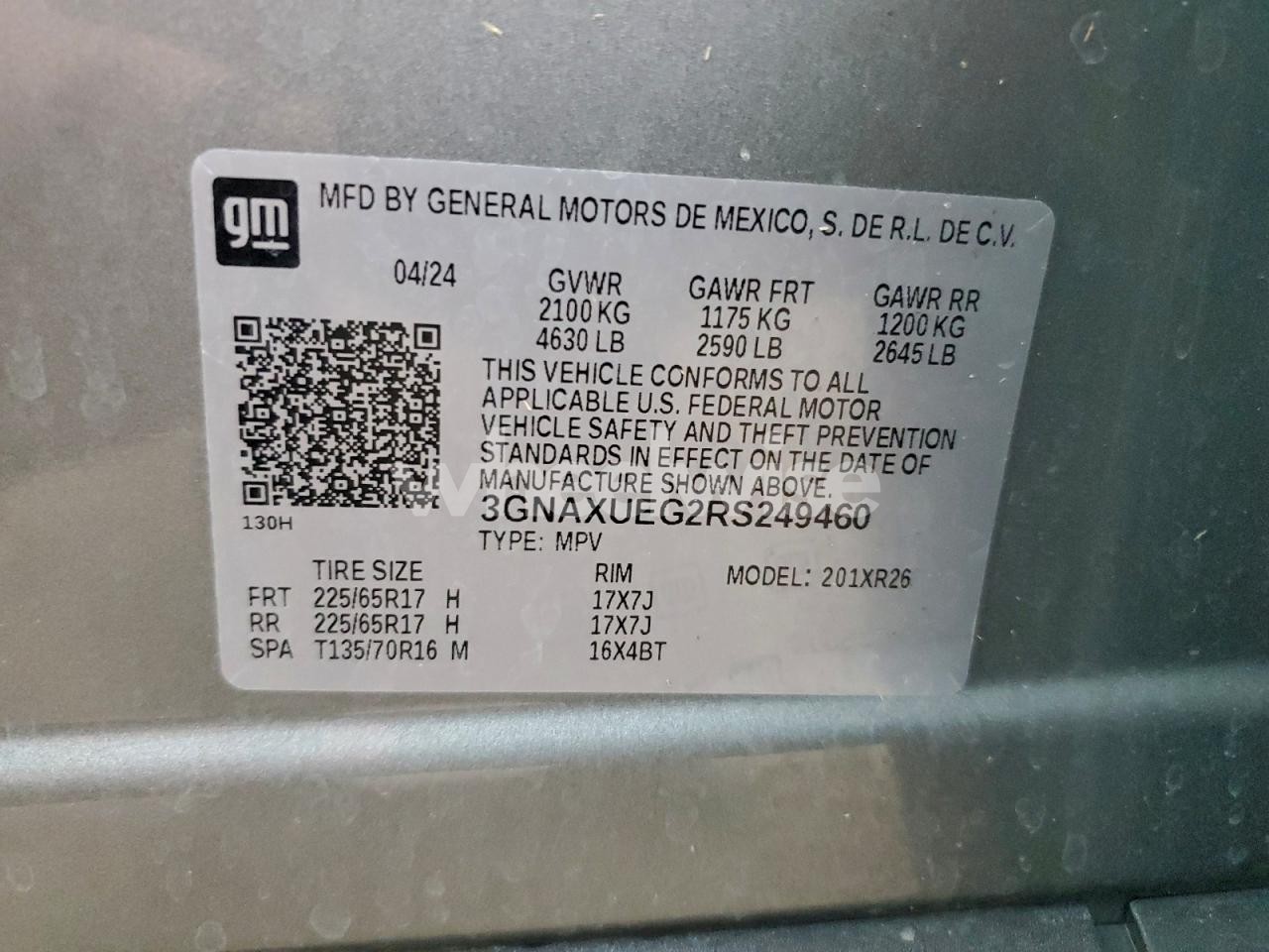 Photo 13 of 2024 CHEVROLET EQUINOX LT (VIN 3GNAXUEG2RS249460)