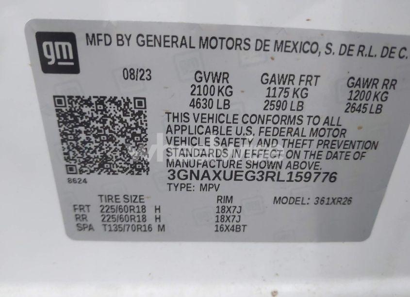 Photo 9 of 2024 Chevrolet Equinox AWD LT (VIN 3GNAXUEG3RL159776)