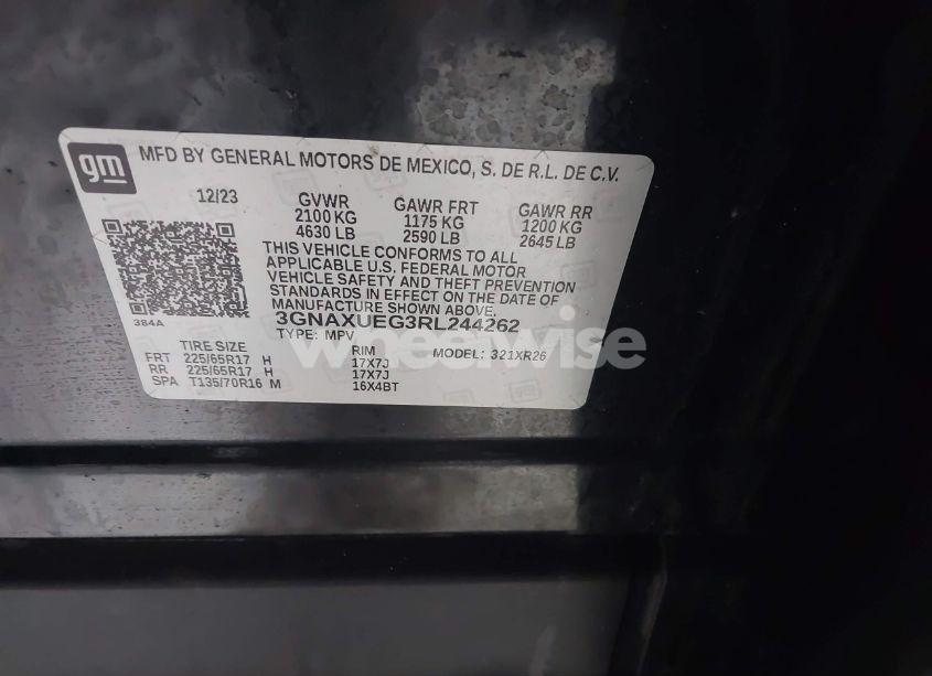 Photo 9 of 2024 Chevrolet Equinox AWD LT (VIN 3GNAXUEG3RL244262)