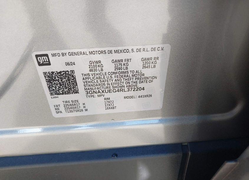 Photo 9 of 2024 Chevrolet Equinox AWD LT (VIN 3GNAXUEG4RL372204)