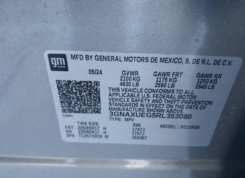 Photo 9 of 2024 Chevrolet Equinox AWD LT (VIN 3GNAXUEG5RL353080)