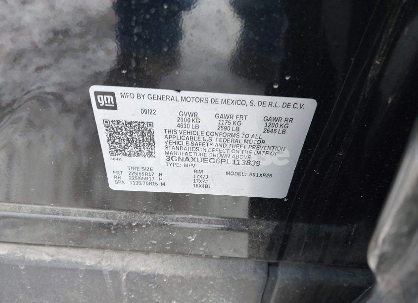 Photo 9 of 2023 Chevrolet Equinox AWD LT (VIN 3GNAXUEG6PL113839)