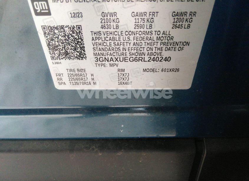 Photo 9 of 2024 Chevrolet Equinox (VIN 3GNAXUEG6RL240240)