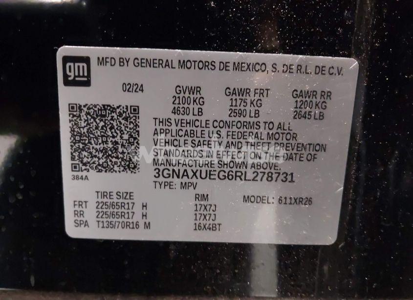 Photo 9 of 2024 Chevrolet Equinox AWD LT (VIN 3GNAXUEG6RL278731)